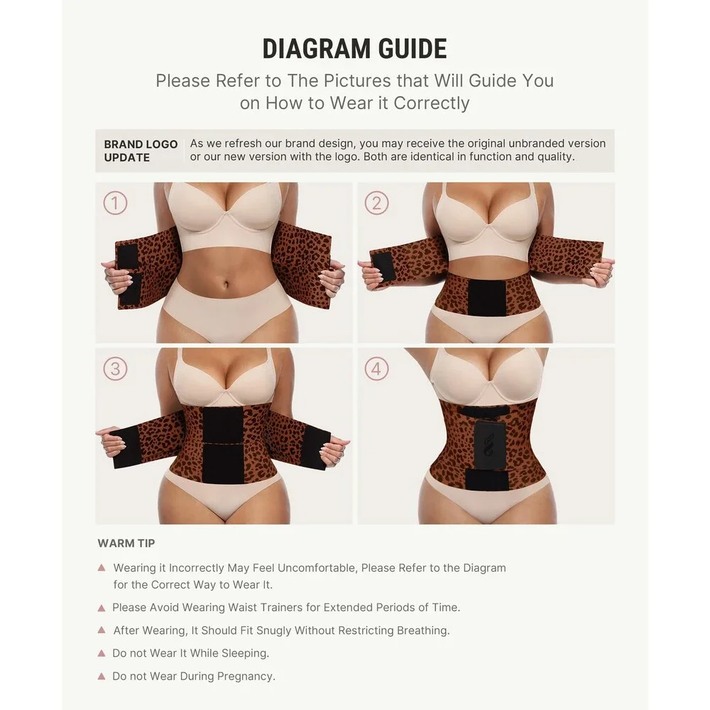 FeelinGirl Women's Brown Corset Perspiring Workout Waist Trainer Trimmer Belt M
